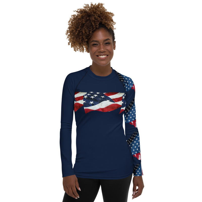 Purple Sky American Spirit Women's Rash Guard