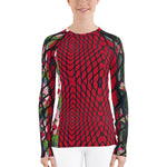 Purple Sky Red Spider Web Women's Rash Guard