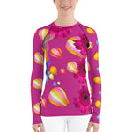 Purple Sky Light Hearted Pink Women's Rash Guard