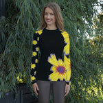 Women's Yellow and Black Floral Rash Guard