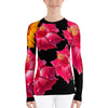 Women's Fuschia and Orange Floral  Black Rash Guard