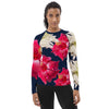 Women's Red White and Navy Floral Rash Guard