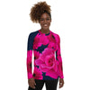 Women's Hot Pink on Navy Floral Rash Guard