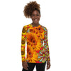 Women's Orange and Blue Floral Rash Guard