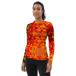 Purple Sky Orange Floral Women's Rash Guard