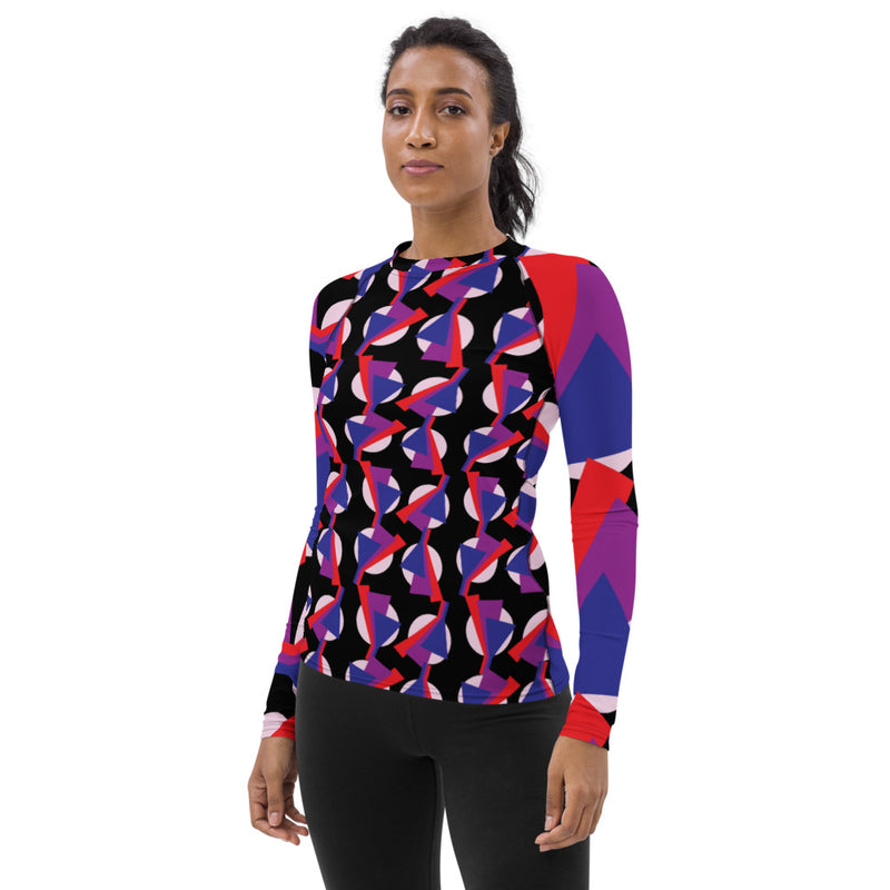 Purple Sky Geometric Red and Purple Rash Guard