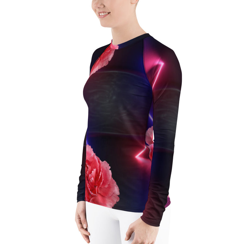 Purple Sky Mixed Media Women's Rash Guard