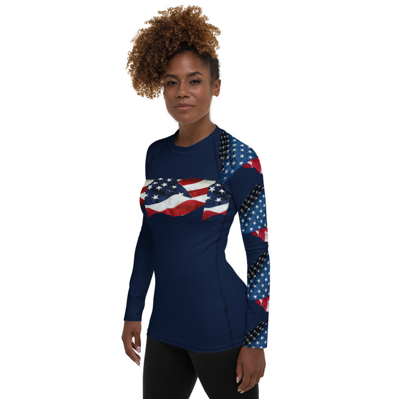 Purple Sky American Spirit Women's Rash Guard