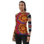 Women's Red Mosaic Rash Guard