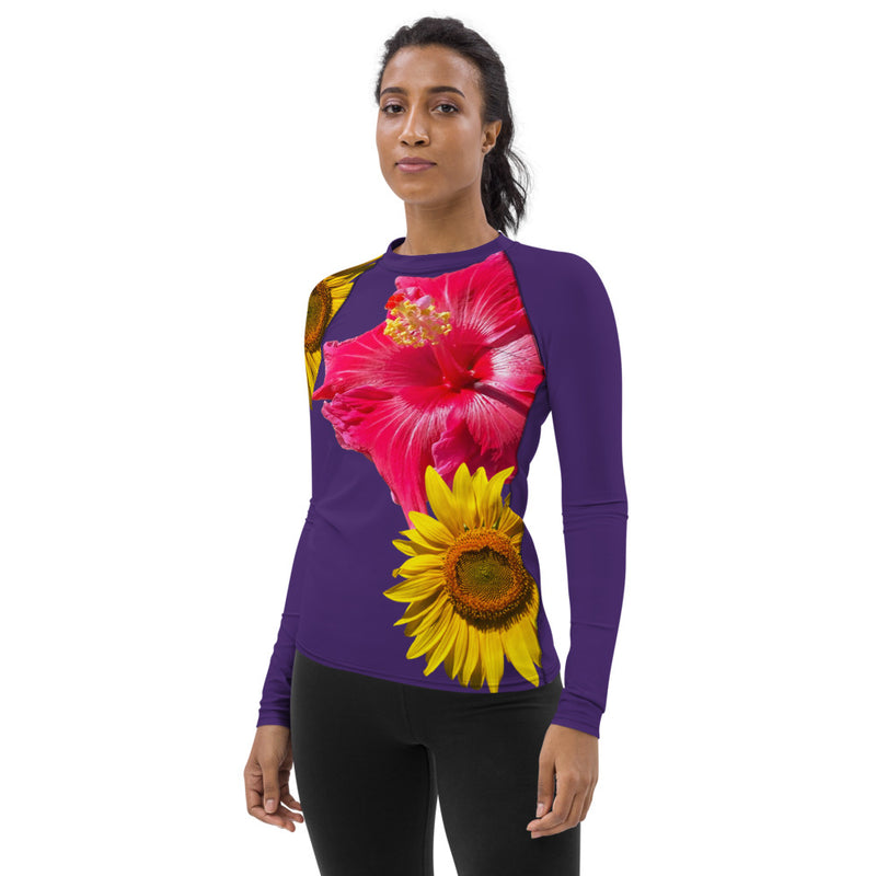 Women's Floral Purple Rash Guard