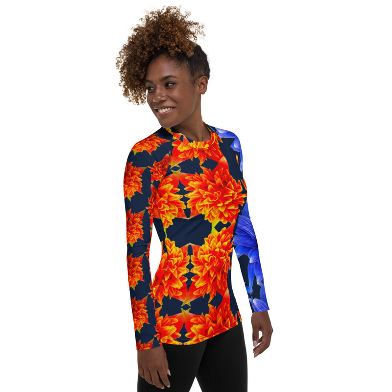 Purple Sky Orange and Blue Women's Rash Guard