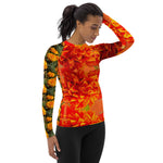 Purple Sky Orange Floral Women's Rash Guard