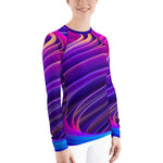 Purple Sky Women's Purple Swirl Design Rash Guard