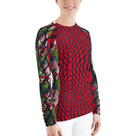 Purple Sky Red Spider Web Women's Rash Guard