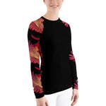 Women's Phoenix Motif Black Rash Guard