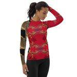 Women's Red Black and Gold Rash Guard