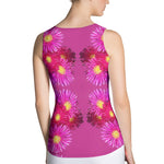 Purple Sky Fushia Floral Printed Structured Tank Top