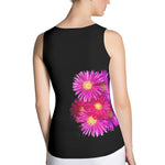 Purple Sky Red Purple Floral Print Structured Tank Top