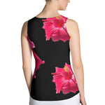 Purple Sky Red Black Floral Print Structured Tank Top