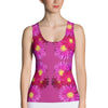 Purple Sky Fushia Floral Printed Structured Tank Top