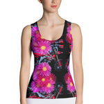 Purple Sky Red Motorcycle Floral Print Tank Top