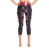 Purple Sky Black Patriot Print Yoga Capri Leggings