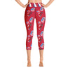 Purple Sky Red Fun Print Yoga Capri Leggings