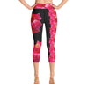 Purple Sky Pink Floral Yoga Capri Leggings