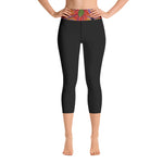 Purple Sky Black Yoga Capri Leggings