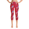 Purple Sky Red Fun Print Yoga Capri Leggings