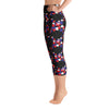 Purple Sky Black Patriot Print Yoga Capri Leggings