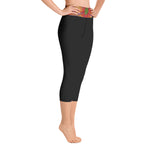 Purple Sky Black Yoga Capri Leggings