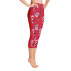 Purple Sky Red Fun Print Yoga Capri Leggings