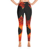 Purple Sky Black Orange Floral Print Yoga Leggings