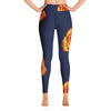 Purple Sky Blue Orange Floral Print Yoga Leggings