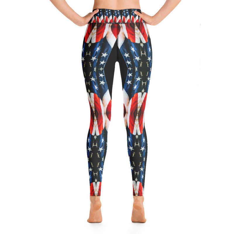 Purple Sky Black Patriot Yoga Leggings