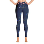 Purple Sky Blue Motorcycle Print Yoga Leggings