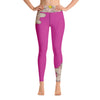 Purple Sky Pink Floral Print Yoga Leggings