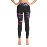 Purple Sky Black Motorcycle Print Yoga Leggings