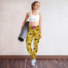 Purple Sky Yellow Floral Print Yoga Leggings