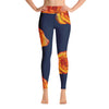 Purple Sky Blue Orange Floral Print Yoga Leggings