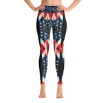 Purple Sky Black Patriot Yoga Leggings