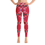 Purple Sky Red Fun Print Yoga Leggings