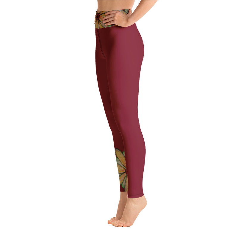 Purple Sky Burgundy Yoga Leggings