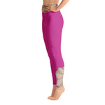 Purple Sky Pink Floral Print Yoga Leggings