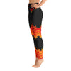 Purple Sky Black Orange Floral Print Yoga Leggings