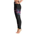 Purple Sky Black Motorcycle Print Yoga Leggings