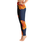 Purple Sky Blue Orange Floral Print Yoga Leggings