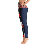 Purple Sky Blue Patriot Print Yoga Leggings