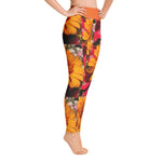 Purple Sky Red Yellow Floral Print Yoga Leggings